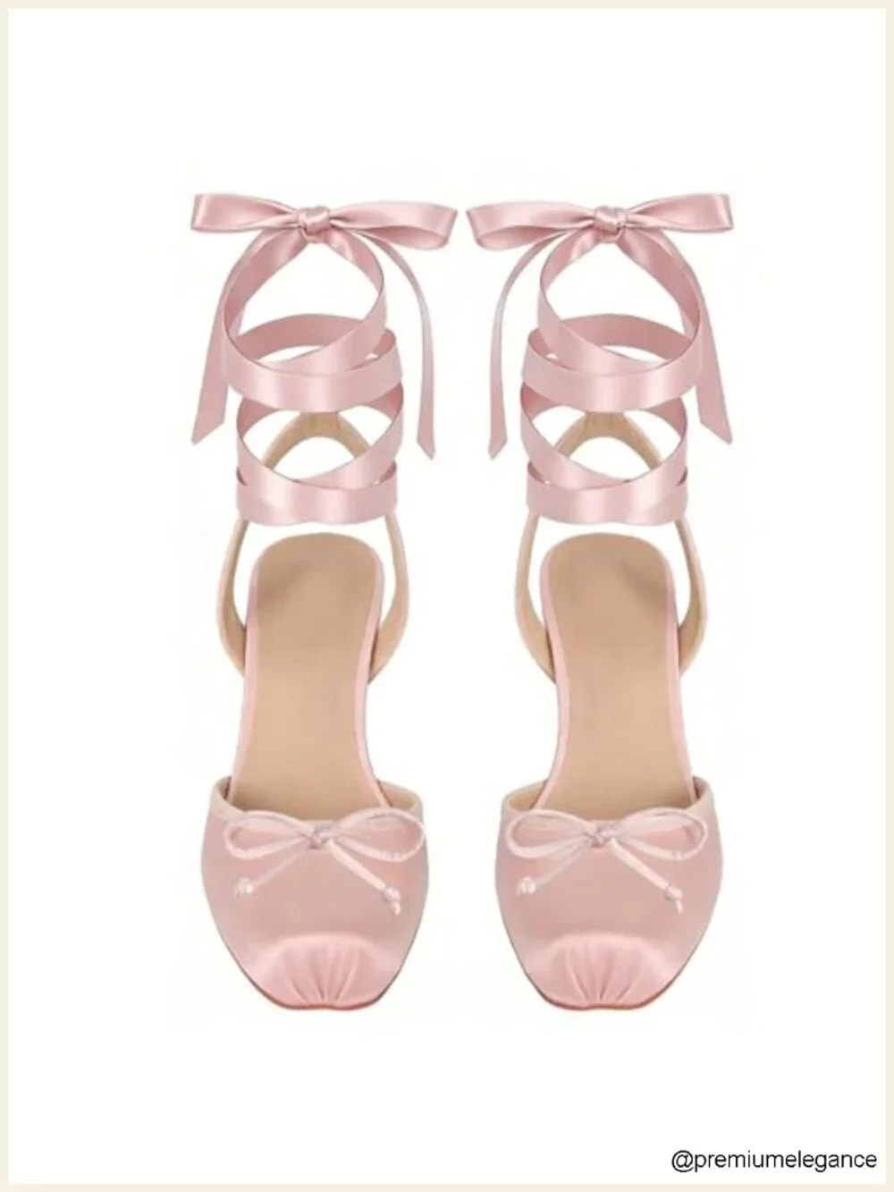 Satin Ballet Heels, Lace Up Square Toe Stiletto Pumps with Bow
